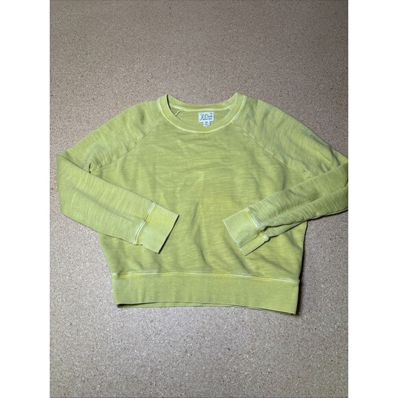 J.Crew Women’s Vintage Fleece Pullover Yellow Size XS F3 - Picture 1 of 5